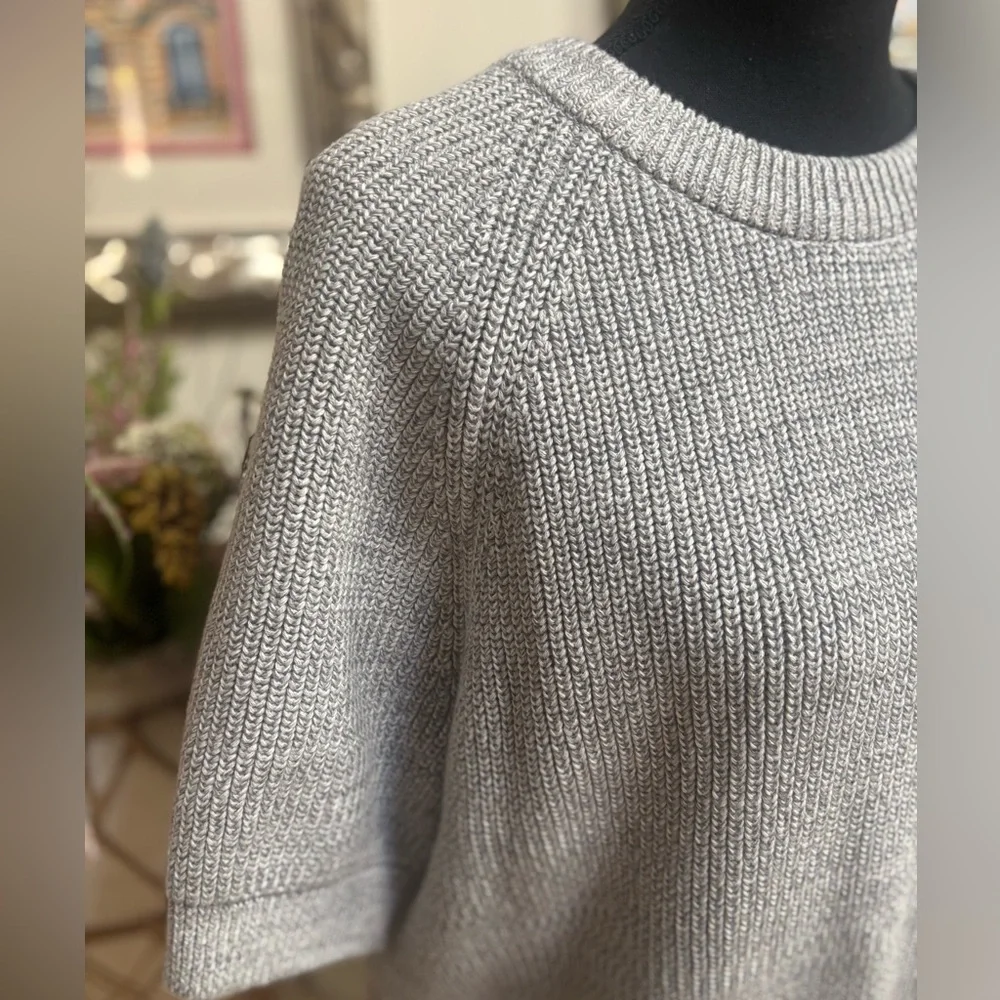 WHITE+WARREN CLASSIC LUXURY ORGANIC COTTON GREY MARL CREWNECK SWEATER SIZE MED - Picture 5 of 11